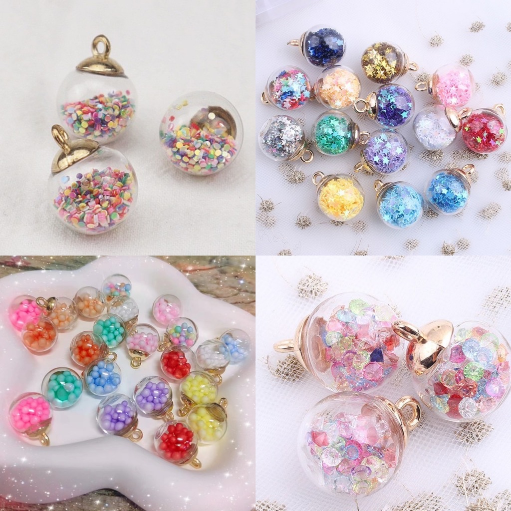 จี้ลูกแก้วใส ลูกบอล,ดาว สำหรับทำเครื่องประดับอะไหล่ สร้อยคอ ข้อมือ ต่างหู diy 16mm