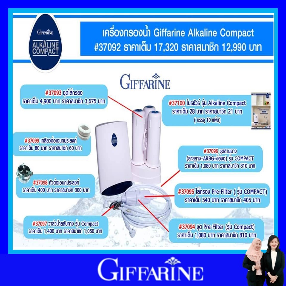 ส่งเร็ว อะไหล่ เครื่องกรองน้ำ กิฟฟารีน น้ำแร่ น้ำด่าง น้ำอัลคาไลน์ giffarine water filter Alkaline