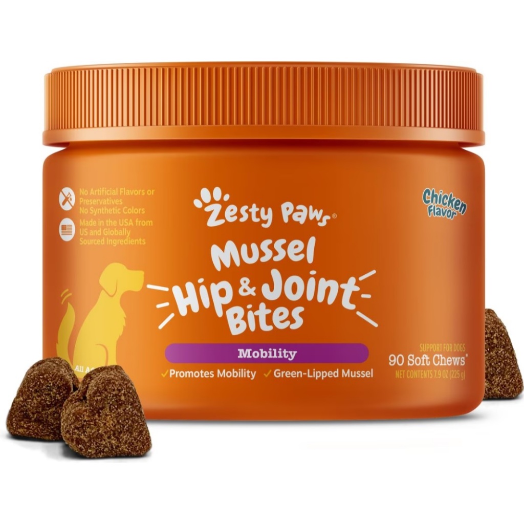 Mussel Hip & Joint Bites Mobility [90 เม็ด] อาหารเสริมสุนัข บำรุงข้อ สะโพก สะบ้า เอ็น สารสกัดจากหอยแมลงภู่นิวซีแลนด์
