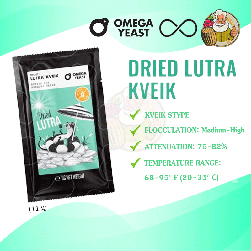 ยีสต์หมักเบียร์ Dried Lutra Kveik (OYL-071) Omega Yeast  โอเมก้ายีสต์
