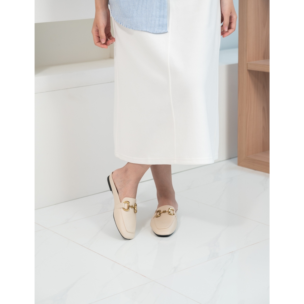 Nami-รองเท้าเปิดส้น รุ่น Judie Browny ทรงคัชชูแบบเปิดส้น ดีไซน์โดดเด่น ใส่สบาย รองเท้าผู้หญิง สวยหรู