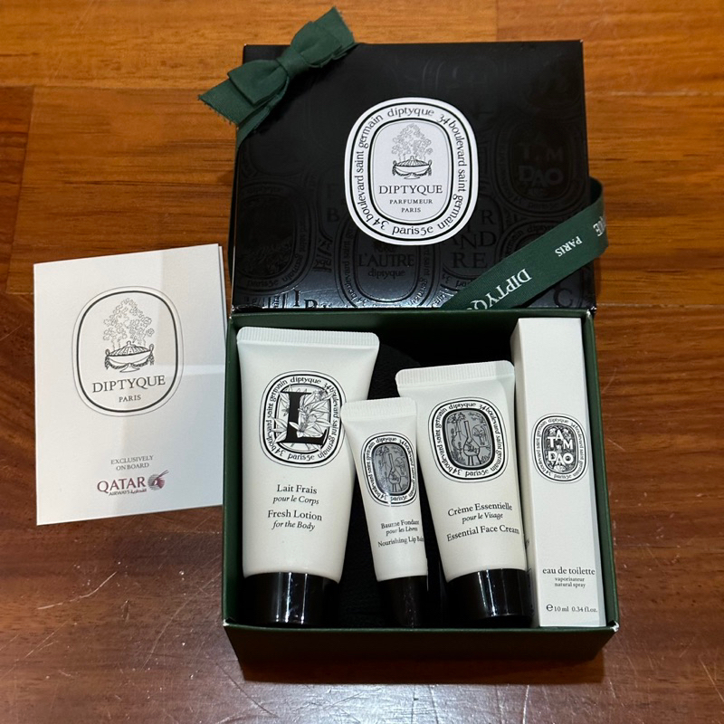 DIPTYQUE Amenity kit QATAR Business class โลชั่น ลิปบาล์ม ครีมทาหน้า น้ำหอม TAMDAO