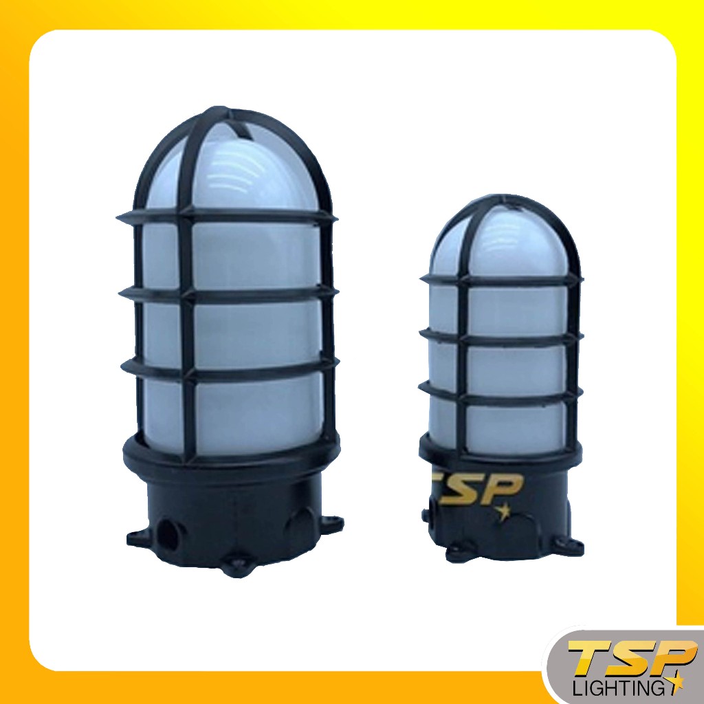 TSP Lighting │ โคมไฟหัวเสากรงนกอลูิเนียม สีดำ โคมไฟตกแต่งหัวเสา แก้วนม / แก้วใส