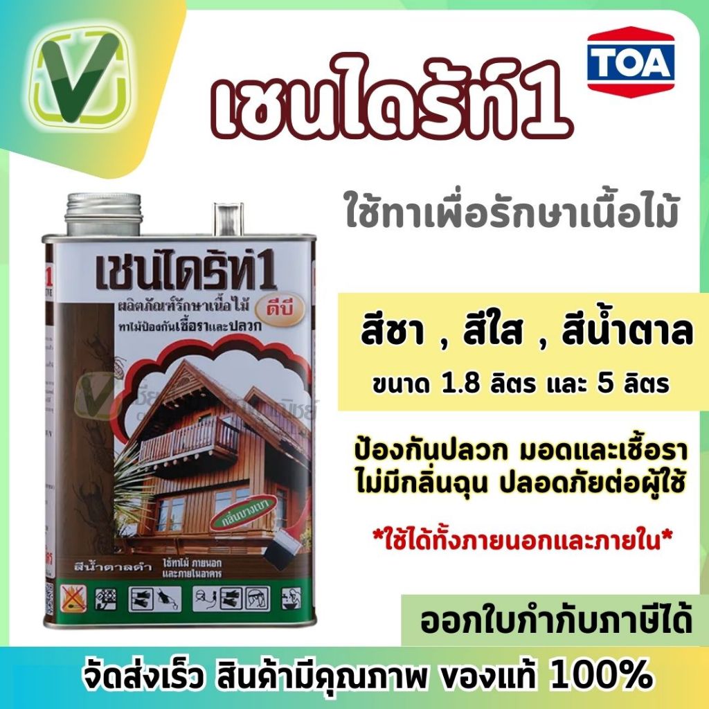 TOA เชนไดร้ท์ รักษาเนื้อไม้ สำหรับทากันปลวก มอด เชื้อรา ไม่มีกลิ่นฉุน