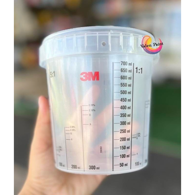 ถ้วยตวงสี ถ้วยผสมสี 3M ขนาด 870 / 1500 ml. หนาทนเเข็งเเรง