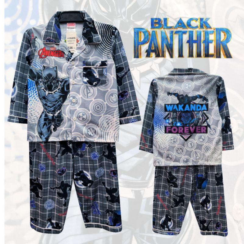 ชุดนอนแบล๊คแพนเตอร์ BlackPanter สำหรับเด็ก แขนยาวขายาว ลิขสิทธิ์แท้ประเทศไทย