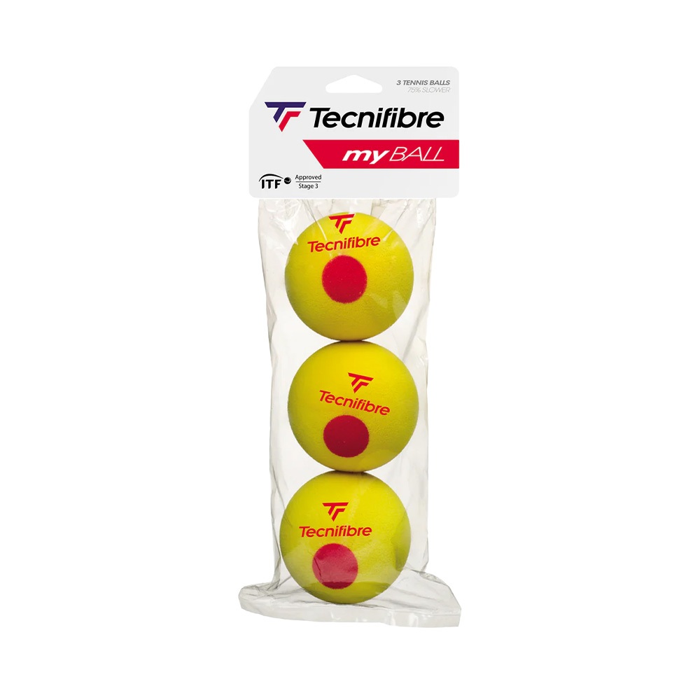 FBT ลูกเทนนิสโฟม Tecnifibre MY BALL ITF Certified Stage 3 โฟมเส้นผ่าศูนย์กลาง 9 ซม. รหัส 52886