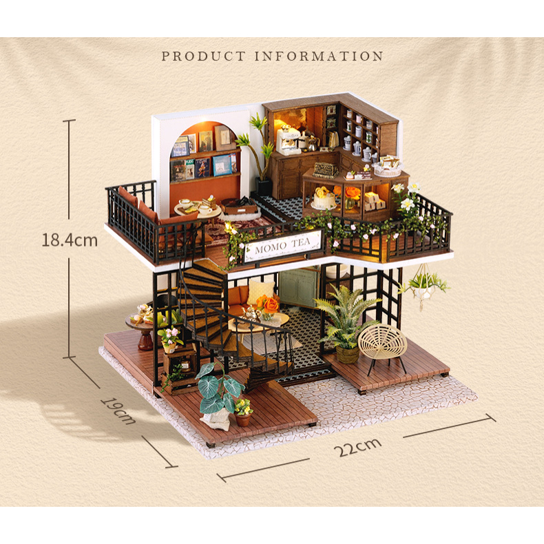 🌲 พร้อมส่ง EN.ver 🍃 Funtory บ้านตุ๊กตา DIY Forest Tea Shop ของเล่น ของขวัญ CUTE ROOM LV-001 - รูปที่ 6