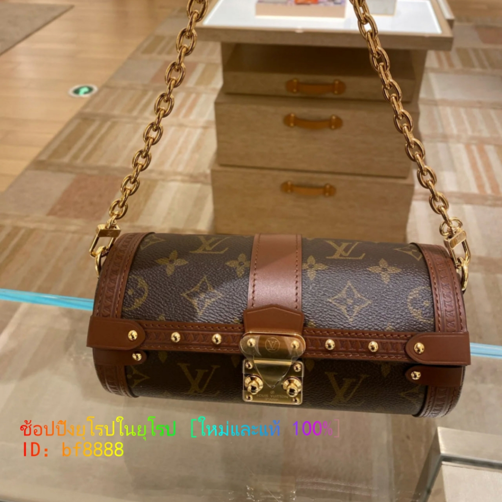 Louis Vuitton LV PAPILLON TRUNK M57835 Papillon สีน้ำตาล Cylindrical Bag กระเป๋าสะพายข้าง ผู้หญิง