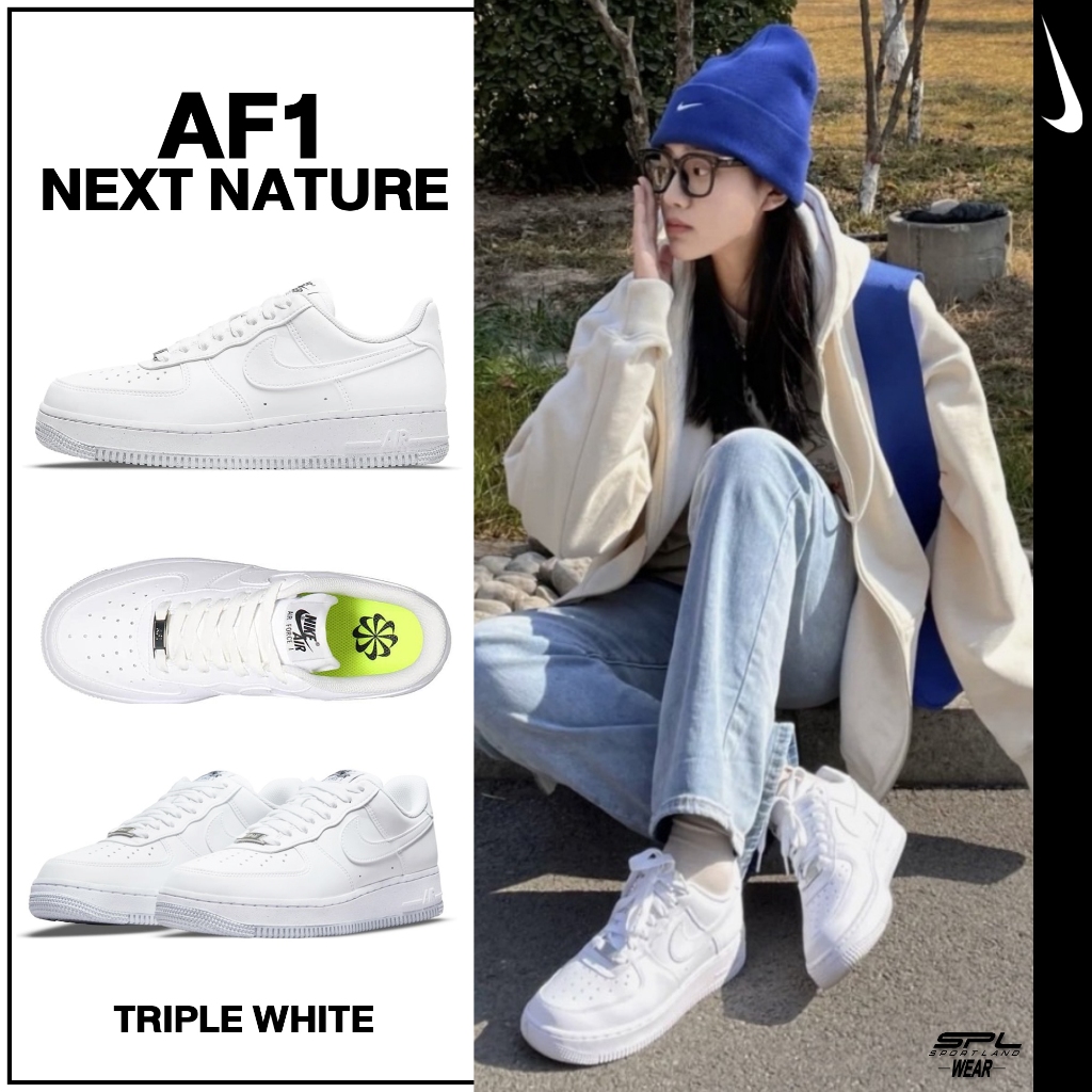 Nike ไนกี้ รองเท้าผ้าใบ รองเท้าสีขาว W Air Force 1 07 Next Nature DC9486-101 (3700)