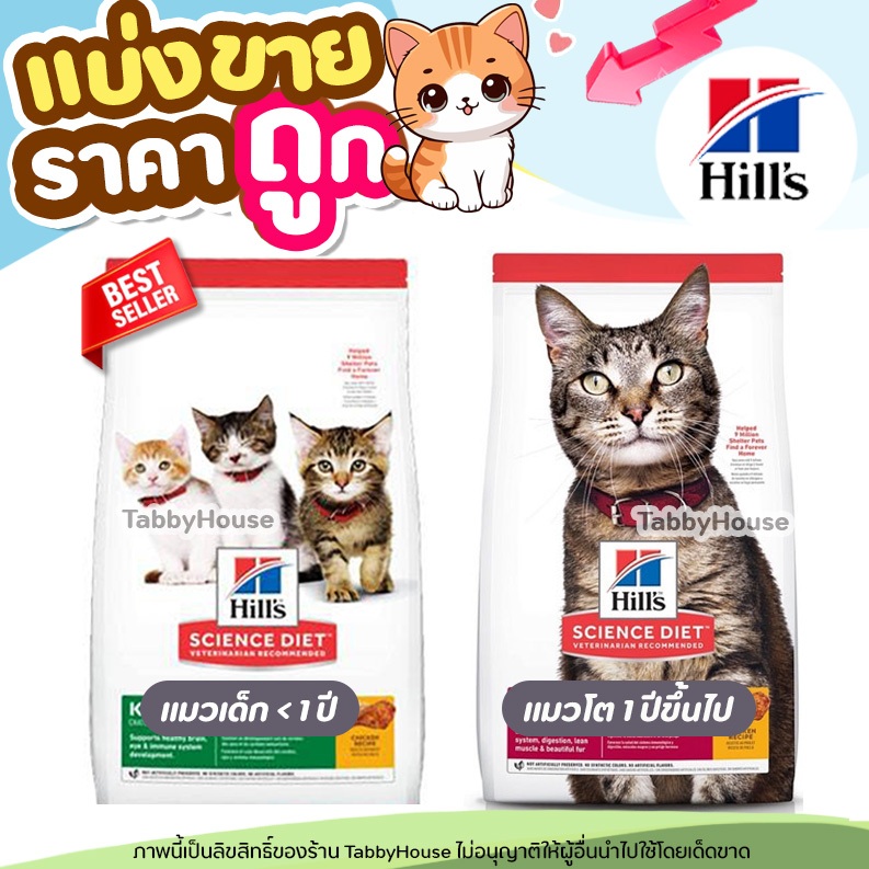 ❗แบ่งขาย❗Hill’s Science Diet อาหารแมว ลูกแมว แมวโต ผลิตจากวัตถุดิบธรรมชาติ โปรตีนสูง เกรดพรีเมียม