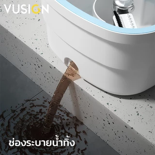 [ของขวัญฟรี] Vusign ไม้ถูพื้นแบบหมุนได้ ไม้ถูพื้น ไม้ม็อบ แบบกลม แบบเหลี่ยม มีถังแยกน้ำ Spin Mop