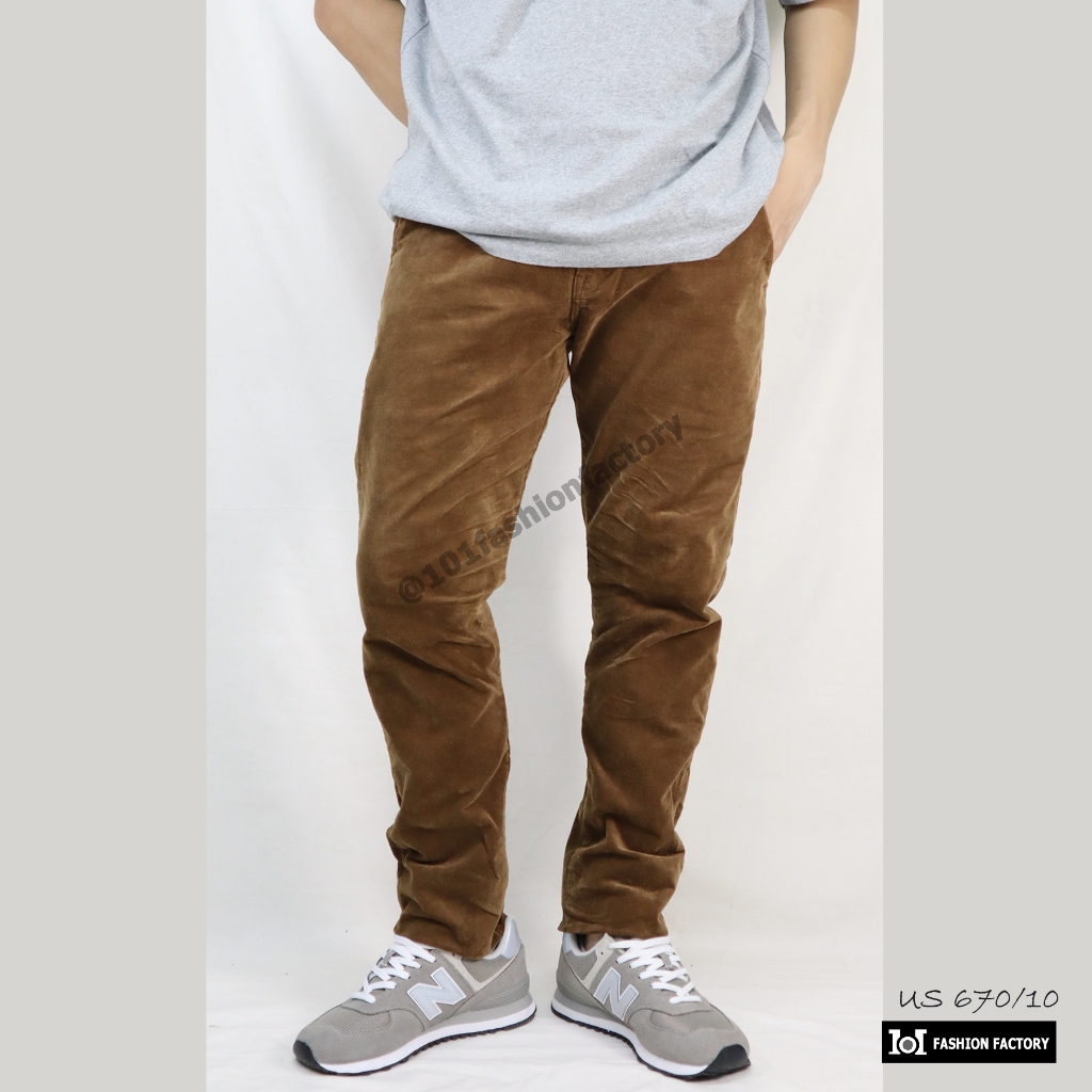 กางเกงขายาวลูกฟูกยืด NO.670 Conduroy Pants วินเทจสไตล์ | US101 - รูปที่ 4