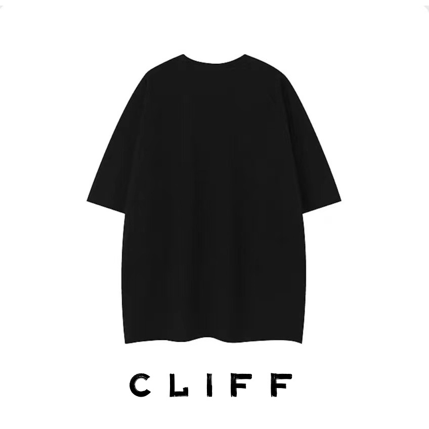 CLIFF แขนสั้นเย็บต่อกัน เสื้อยืดผู้ชาย เสื้อทรงหลวมสไตล์อเมริกัน ใส่ได้ทั้งชายและหญิง ราคา ถูกที่สุด ดีลบีเคเค แกลเลอรีภาพที่ 6