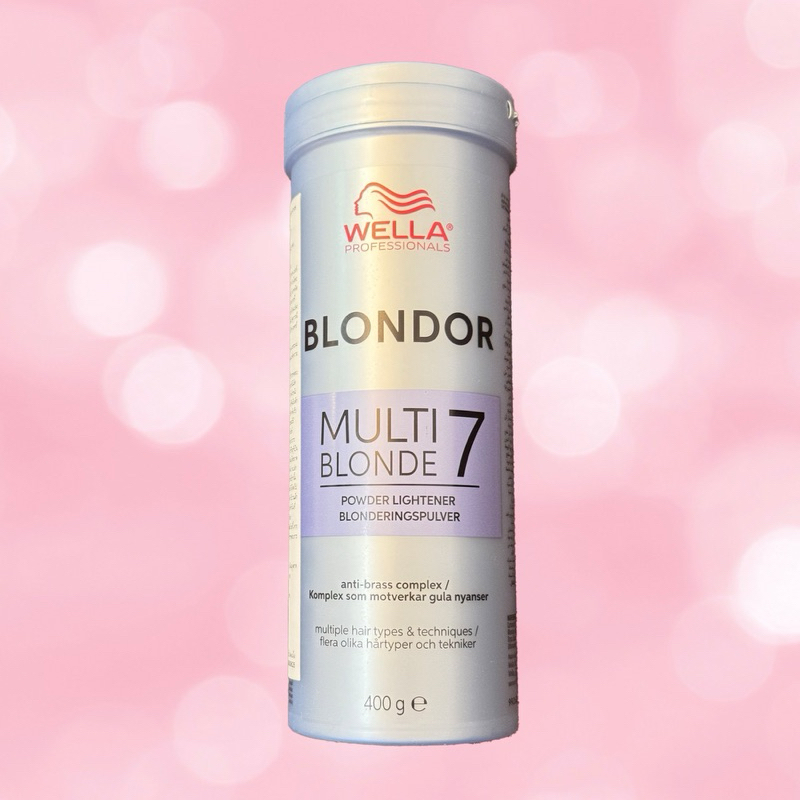 WELLA BLONDOR MULTI 7 BLONDE POWDER LIGHTENER 400 ML.ผงฟอก 7 ระดับ ถนอมเส้นผม