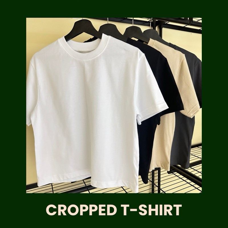 (จัดส่งตลอด 24 ชั่วโมง)Woo Right [Cropped T-Shirt] เสื้อยืดครอปคอกลม ผ้าคอตตอน เบอร์ HY