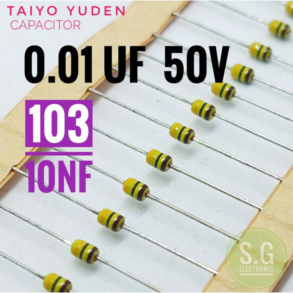 ((ชุด 50ตัว)) 0.01uF 50v TAIYO YUDEN Multilayer Ceramic Capacitors /103/10nF  #ตัวเก็บประจุ