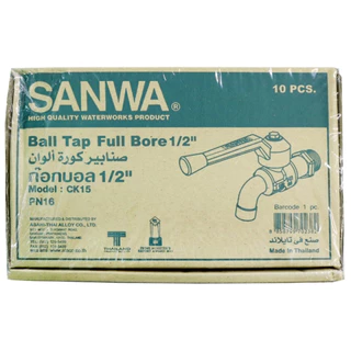 [ยกกล่อง] ก้อกบอล SANWA 1/2 นิ้ว สีแดง ก๊อกบอล ก้อกน้ำ ก๊อกน้ำซันวา ของแท้100% ***จำหน่ายยกกล่อง***