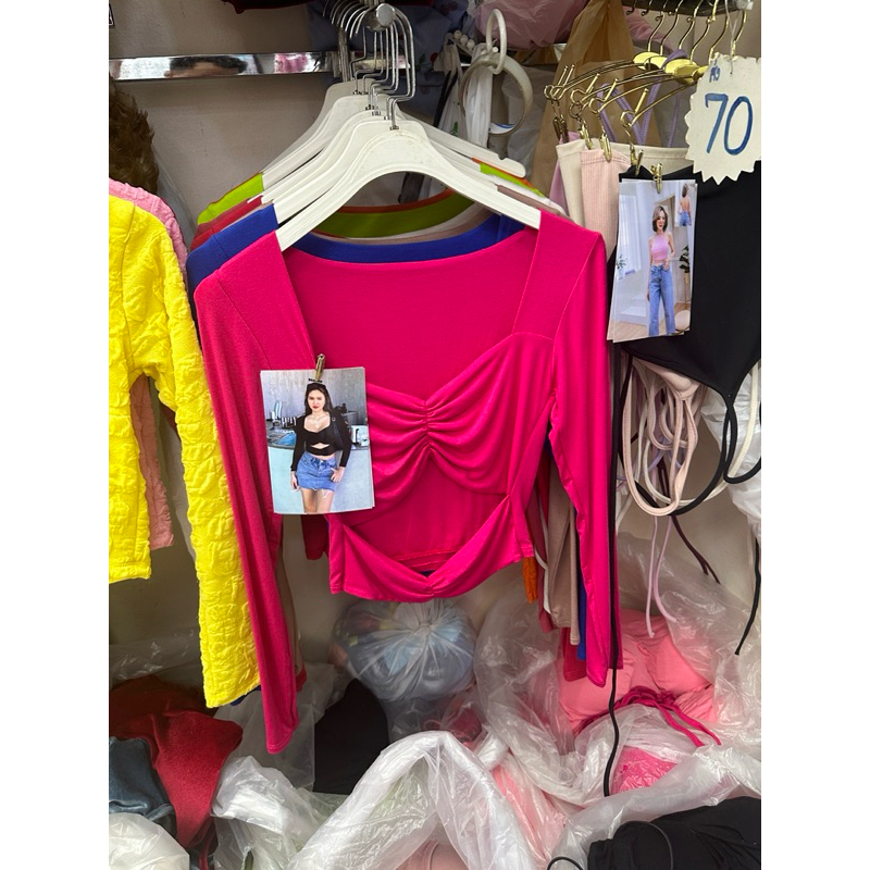 เสื้อเรย่อนคอหัวใจน่ารักมากกกก ยืดใส่สบาย อกยืดได้ถึง 36 ยาว 14 - รูปที่ 5