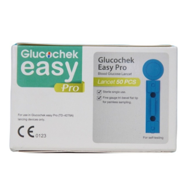 เข็มเจาะ DTX เจาะปลายนิ้วตรวจน้ำตาล GLUCOCHEK EASY PRO  (50 ชิ้น)