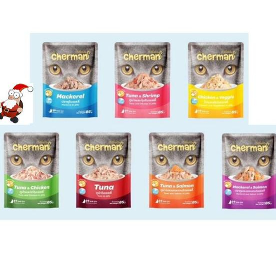 Cherman เชอร์แมน อาหารแมวเปียก ชนิดซอง 85 กรัม*1ซอง
