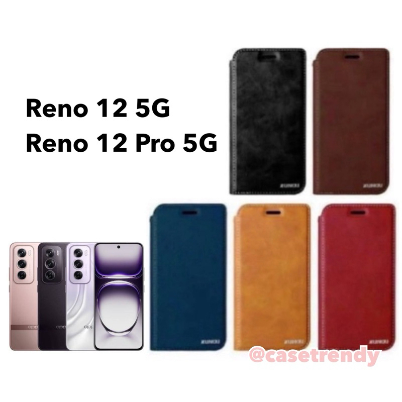 เคสหนังฝาพับ Oppo reno 12 pro 5g /reno 12 5g : มีช่องใส่บัตร – โปรปัง