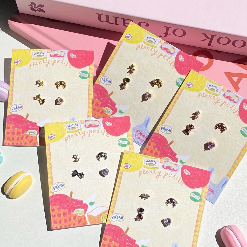 Petite Grocery Earring Set ต่างหูสตั๊ดแบบเซท