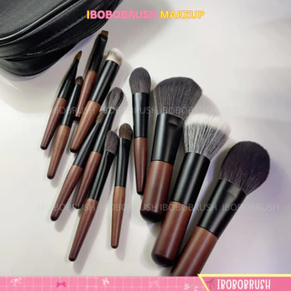 Set W12 เซตแปรงแต่งหน้าพกพา mini brush set พร้อม กระเป๋าใส่แปรง