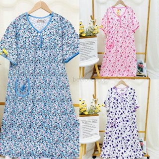 ❤️#ชุดนอนกระโปรงป้าแขนสั้น❤️ชุดนอนสูงวัยลายดอก🙏🙏🙏