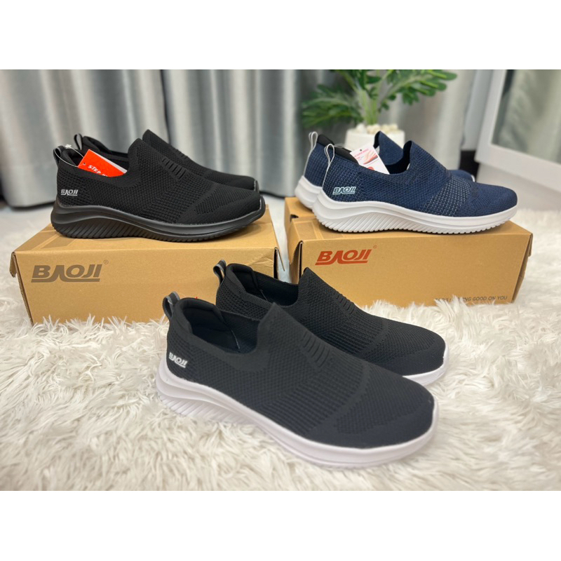 baoji ของแท้💯 รองเท้าสลิปออน สวมใส่สบาย ใส่ทำงาน ใส่เที่ยว ใส่ออกกำลังกาย size 41-45 [BJM680]