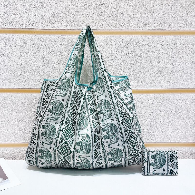 พร้อมส่ง: กระเป๋าช้อปปิ้งถุงผ้าลายช้างไทยผ้าร่ม เนื้อผ้าหนา ขนาด58x42cm