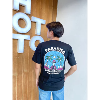 VINTAGE FACTORY เสื้อยืด Cotton100% PARADISE - เทคนิคซิลค์สกรีน สีจมลงเนื้อผ้าติดทนนาน