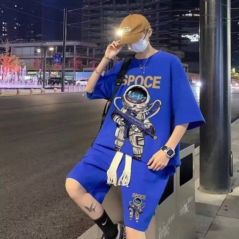 SH04 ชุดเซ็ตผู้ชาย แขนสั้นขาสั้น สไตล์เกาหลี ผ้าวาฟเฟิล