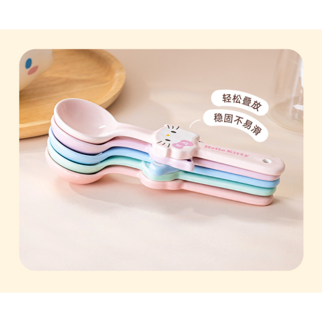 พร้อมส่ง ช้อนเซรามิค Sanrio ลิขสิทธิ์แท้ ลายการ์ตูน รูปที่ 6