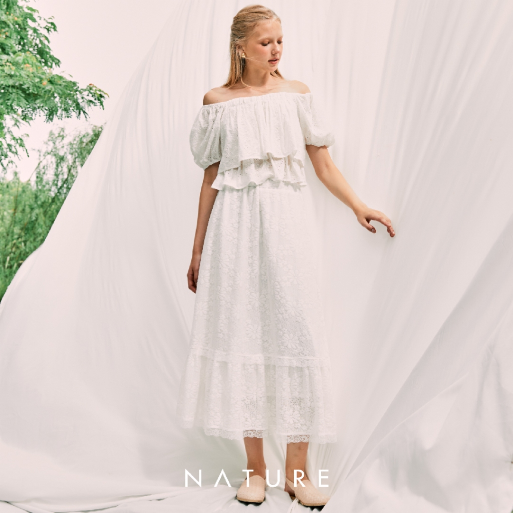 nature.bkk - BTN40074 กระโปรงยาวลูกไม้เนเจอร์ nature lace maxi skirt