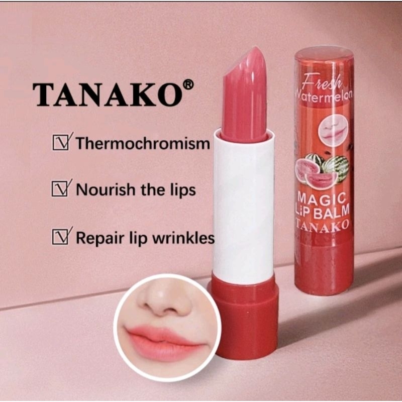 ลิปบาล์มแตงโม ลิปมันเปลี่ยนสี tanako LIP (ราคา1แท่ง)