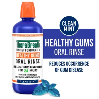 น้ำยาบ้วนปาก TheraBreath, Fresh Breath, Oral Rinse, Mild Mint, 16 fl oz (473 ml)