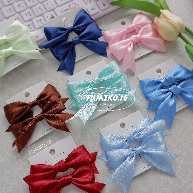 โบว์ติดผมเด็ก โบว์น่ารัก สีสันสดใส สีพื้น พร้อมส่ง