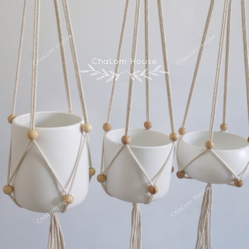 M08 Macrame plant hanger ที่แขวนต้นไม้ ในร่ม พร้อมส่ง ราคาไม่รวมกระถาง