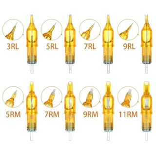 เข็มฮอค Yellow dragon เดินเส้น ลงสีลงเงา หน้าโค้ง หน้าตรง RL RM RS M1