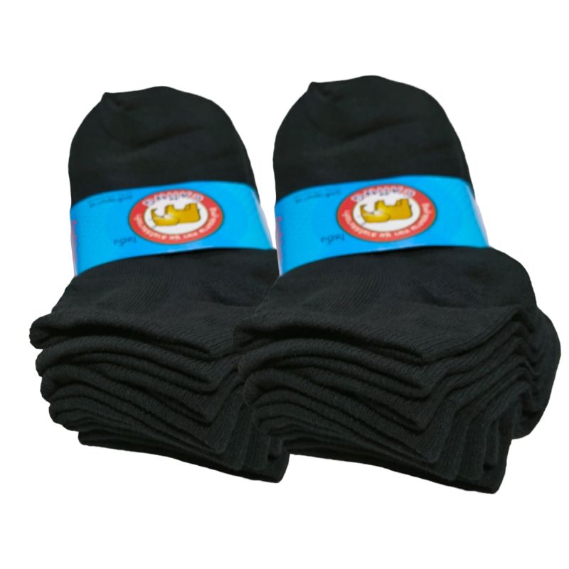 ถุงเท้าข้อสั้นสีดำ caiing ขนาดฟรีไซส์ แพ็ค5/10คู่ พร้อมส่ง