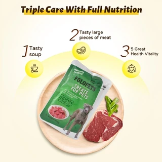 อาหารเปียกสุนัข สำหรับลูกสุนัข สุนัขโต สูตร Complete&Balanced ไมเ่ติมเกลือ ปราศจากธัญพืช อาหารสุนัขแบบเปียก ขนาด 120g