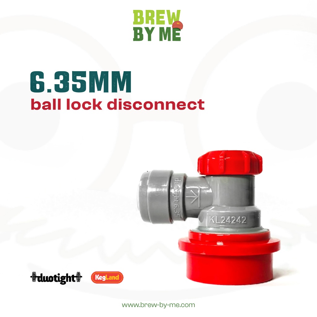 Ball Lock Keg Disconnect (Grey+ Red/Gas) x Duotight 6.35mm, 8mm, 9.5mm หัวต่อสายเครื่องดื่ม ทำเบียร์