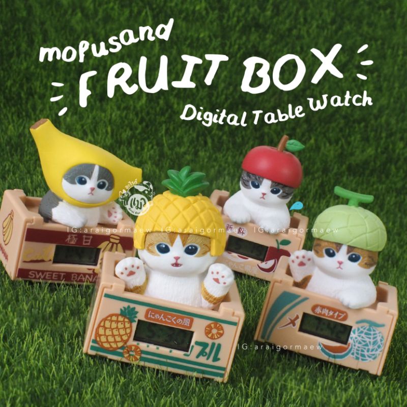 พร้อมส่ง ลิขสิทธิ์แท้ Kitan กาชาปอง Mofusand Fruit Carton : Digital Table Watch รุ่นนี้น้องเป็นนาฬิกาด้วย