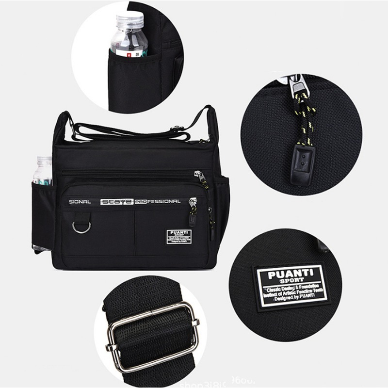 กระเป๋าสะพายข้าง กระเป๋าผ้าไนลอน สไตล์เกาหลี กระเป๋าสะพายไหล่ สะพายข้าง สำหรับผู้ชาย ผ้าโพลี น้ำหนักเบา ช่องเก็บของเยอะ