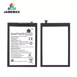 JAMEMAX แบตเตอรี่ infinix Smart7/Smart8/Hot30i/Hot40i/SparkGo 2024 รุ่น BL-49NX ฟรีชุดไขควง รับประกัน 99 วัน