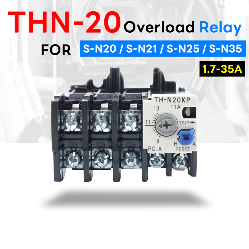 โอเวอร์โหลด THN-20 (สำหรับแมกเนติก S-N20 ถึง S-N35)T OVERLOAD RELAY TH-N20 แถมฟรี ขาทองแดง 3 อัน