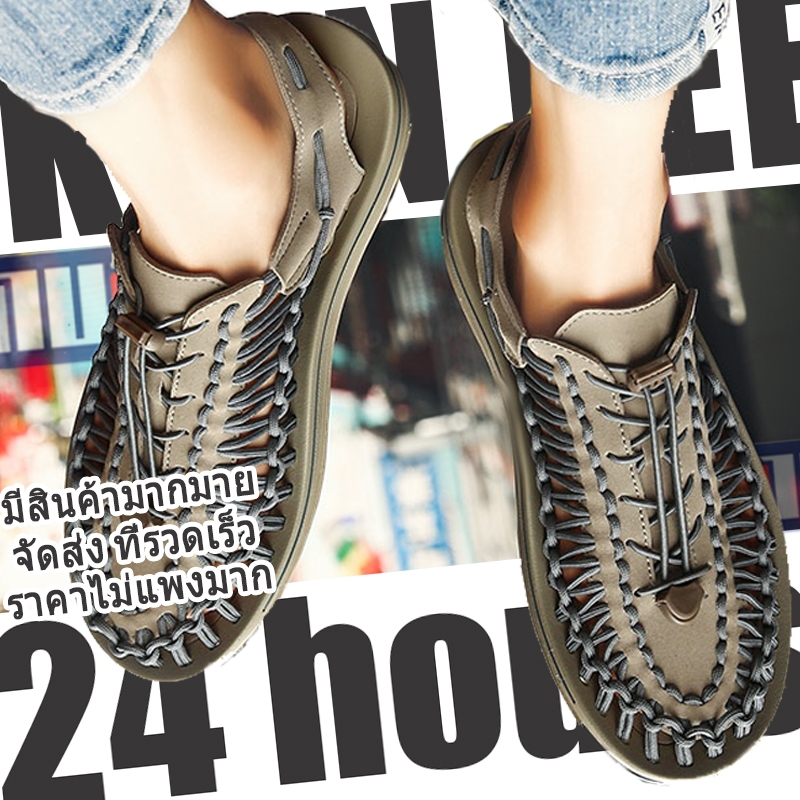 ไทย ส่ง- แบรนด์ รองเท้าแตะชายหาดสําหรับผู้ชายยามว่าง 2024 ขนาดระบายอากาศ 35-44
