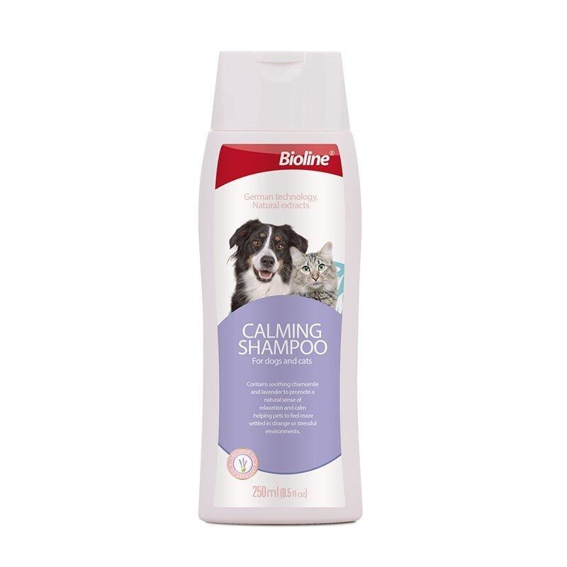 Bioline Calming Shampoo ไบโอไลน์แชมพูสำหรับสุนัขและแมว สูตรหอมผ่อนคลาย  250ml.(1pcs)