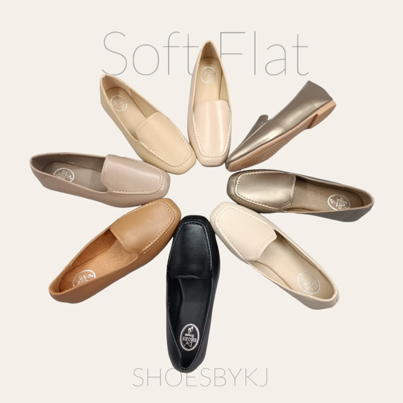 พร้อมส่งจากกทม 631103 รองเท้าคัชชู หัวตัด นิ่ม สบาย basic flats รองเท้าส้นแบน